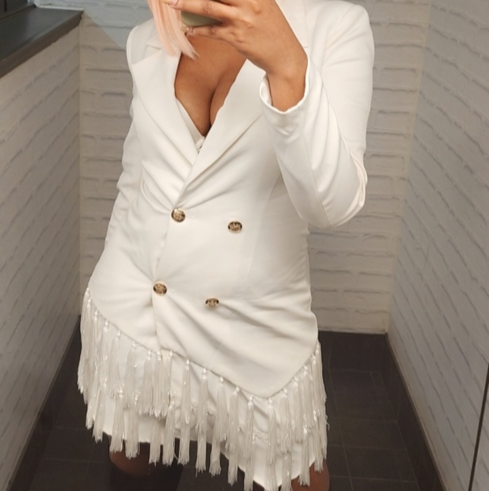 Fringe blazer dress